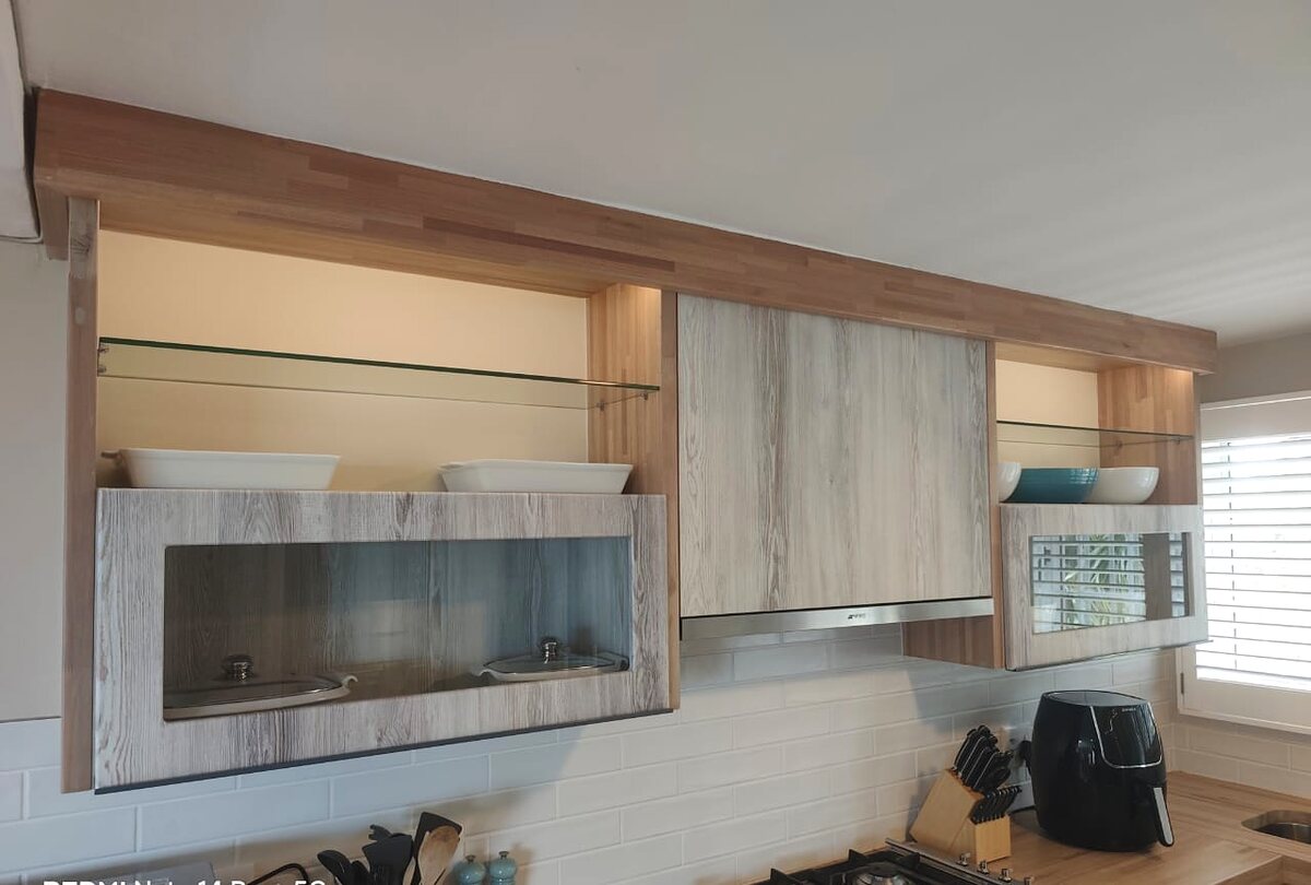 Kitchen cabinetry with integrated lighting installed in a Durban home